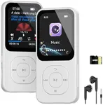 64GB MP3 Player with Bluetooth 5.3, Portable Music Player for Sports with Speaker, FM Radio, Voice Recorder, HiFi Sound, 30H Longer Battery Life, Quick Transmission, Timer Off, Up to 256GB (White)