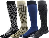 4 Pairs Men's Dr. Motion Athletic Traveler Graduated Compression Knee High Socks (Mcomp-SL3)