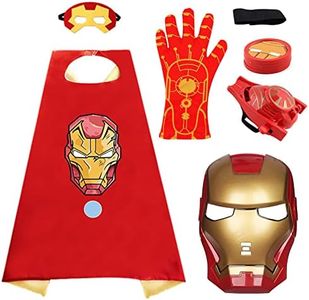 I-ron Man Déguisement Enfant, A-vengers Costume Masque Capes S-uperheld Costumes avec Masques Costumes de Cosplay Capes Déguisements Cosplay pour Enfants Halloween Carnaval Fête Cadeau pour Enfant