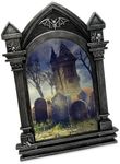 Isaac Jacobs 4x6 Haunted House Vault Picture Frame for Photo Tabletop & Wall Display Hanging Display & Home Décor (4x6, Black with Silver)