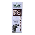 BASIL Cinnamon Herbal Mouth Freshening Spray, Completely Safe for Pets, Easy Spray (130ml) - Pack of 1