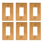 Traditional Genuine Solid Oak Wood, Switch plate, Wall plate, Cover, 3 4/8" x 5 4/8" (8.9cm x 13.8cm), Pack of 6 Single Rockers_4-430R-PK6