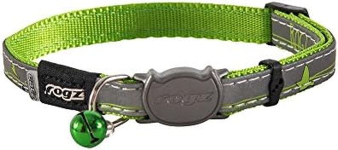 Rogz Nightcat Safeloc Collar Lime Swallo 11mm