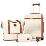 Joyway Luggage 20 Inch Carry On Luggage Sets, Expandable Suitcase Set with Spinner Wheel and TSA Lcok, Hard Shell 3 Piece Luggage Sets for Travel (White, 20 Inch)