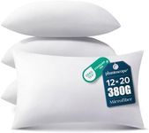 Phantoscope Pillow Inserts, Hypoallergenic 100% Virgin Fiber Square Form Microfiber Throw Pillow Inserts, Couch Bed Pillows, 12x20 Inch (Pack of 4)