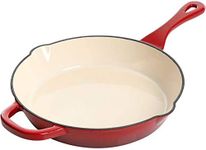 Crock Pot Artisan 10 Inch Enameled Cast Iron Round Skillet, Scarlet Red