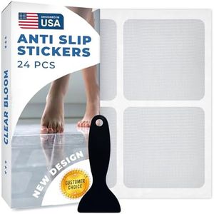 Anti Slip Shower Stickers 24 PCS, Invisible Non-Slip Shower Strips for Adults, Premium Adhesive Bath Tub Stickers (Clear)