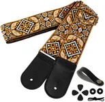 AODSK Guitar Strap Vintage Woven Adjustable,includes 2 Strap Locks, For Bass, Electric & Acoustic Guitars (Solar Weave)