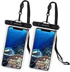 UNBREAKcable Universal Waterproof Phone Pouch 2 Pack - IPX8 Waterproof Phone Case Dry Bag for iPhone 15 14 13 12 11 Pro Max XR XS X 8 7 6s 6 Plus Samsung S23 S22 S21 S20 S10e, Huawei, Up to 7.0 inch