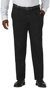 Haggar Men's Work to Weekend Classic Fit Pleat Regular and Big and Tall Sizes, Black, 38W x 30L