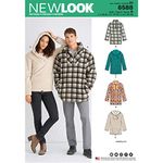 NEW LOOK Sewing Pattern 6588 - Unisex Tops, A (XS-S-M-L-XL)