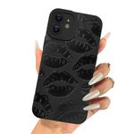 Ownest Compatible with iPhone 11 Case, Cute Sexy Lip Print Pattern for Girls Woman Soft TPU Bumper Silicone Shockproof Phone Case for iPhone 11 -Black