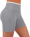 VOGFFR Athletic Shorts Women,Yoga Shorts for Women Tummy Control Athletic Running Short Leggings Butt Lifting Pants with Pockets Gray