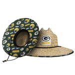 FOCO NFL Unisex Adult Official Primary Logo Boonie Beach Straw Sun Hat, Green Bay Packers, One Size