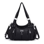 Angelkiss Large Capacity Handbags Washed PU Purse Shoulder Bag Women AK19244