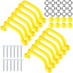 Barydat 12 Pieces Playground Handles Non Slip 9 Inch Playground Safety Handles Playground Accessories Plastic Safety Hand Grips for Backyard Playhouse Climbing Frame Tree House (Yellow)