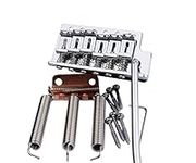 Guyker Tremolo Bridge Vintage Bent Steel Saddles and Zinc Block Compatible with Start ST Electric Guitar (GG-1004, Chrome)