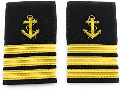 Uniform Store London Epaulette épaule Marchant Marine Souple à enfiler Anchor 3 barres, doré, 90