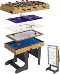 Riley 12-in-1 4ft Multi Games Table - Including Table Football & Pool - Includes Whiteboard & Real Electric Air Hockey Game Table - Complete with All Accessories for All Games