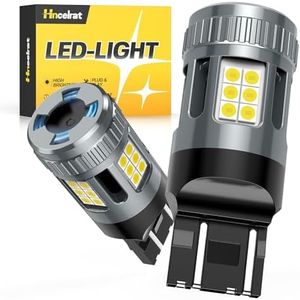 Hncelrat 7443 7440 LED Bulb White Reverse Light Built In Resistor Canbus Ready T20 7444na W21W Super Bright for Brake Lights Backup Lights Side Marker Lights Parking Lights DRL Lights, Pack of 2