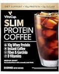 VitaCup Slim Protein Coffee for Diet Support, Instant Coffee w/Whey Protein Powder, B Vitamins & Fiber, Dietitian Developed for Performance and Taste, Make as Iced Coffee or Shake, 20 Servings