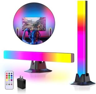 OIOENDGS RGB LED Lights Bar - Music Sync RGB Desk Light, Gaming Lights for Room with Power Adapter, and 74 in USB Powered Wire Remote Control for Gaming, PC, Room Decoration, Pictures