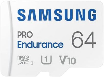 SAMSUNG PRO Endurance 64GB MicroSDXC Memory Card with Adapter for Dash Cam, Body Cam, and security camera – Class 10, U3, V30