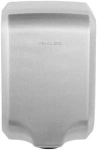 ASIALEO UL Listed and ADA Compliant Thin Automatic Electric Commercial Hand Dryer for Bathrooms or Restroom,Heater ON/OFF Switch,High Speed,Brushed SUS304 Cover,Wall Mount.