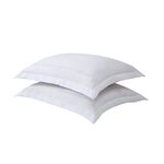 Levinsohn Luxury Hotel Tailored Pillow Sham Pair, White with White Baratta Stitched Hem (2 Pack) Standard