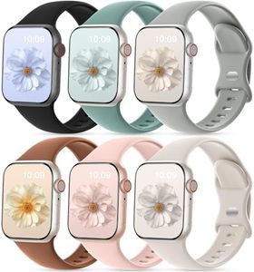 CeMiKa 6 Pack Cinturino Compatibile per Cinturino Apple Watch 41mm 40mm 38mm 42mm 44mm 45mm 46mm 49mm, Cinturini Ricambio in Silicone per iWatch Series 10 9 8 7 6 5 4 3 SE, Donne Uomini