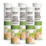 WOW Life Science Apple Cider Vinegar Effervescent Tablet + Probiotics For Weight Management, Gut Health & Digestion - 15 Effervescent Tablets - Pack of 5