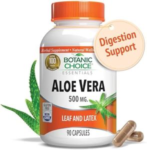 Botanic Choice Premium Natural Aloe Vera Supplement - Digestive Health Support Leaf and Latex Herbal - Gluten Free Non-GMO Allergen Free - 90 Pill Capsules (500 mg each)