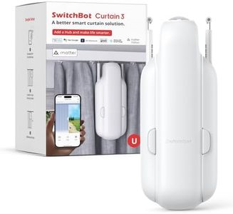 SwitchBot Smart Automatic Curtain Opener - Bluetooth Remote Control with App/Timer, Upgraded High-Performance Motor, Add SwitchBot Hub to Make it Work with Alexa, Google Home (Curtain 3, U Rail)