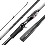 HANDING Magic Shadow Long Casting Fishing Rod, 2PCS Spinning and Casting Rod with Full Carbon Fiber Handle and Seaguide Ring Guides, Spinning Rod with 30T Carbon Fiber Blank for Bass, Trout, Walleye