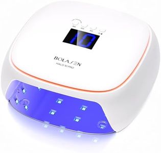 BOLASEN Cordless Rechargeable UV LED Nail Lamp, 60W Gel Nail Light with Ceramic Technology, Portable Wireless LED Nail Dryer with Metal Base, Professional Curing Lamp with Atmosphere Light, HALO 10PRO