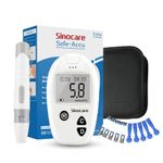 sinocare Diabetes Testing Kit/Blood Glucose Monitor Safe-Accu/Blood Glucose Sugar Test Kit with Separated Test Strips Free x 10 & Case for UK Diabetics -in mmol/L