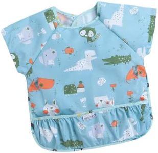POLKA TOTS Waterproof Washable Half Sleeves Apron Feeding Bibs with Super Absorbent, Soft, Comfortable & Lightweight for Infants & Baby Toddlers (6 to 24 Months, Animal Design)