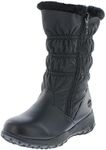 totes Women's Snow Boots with Zipper Madina Winter Built for Comfort, Available in Medium and Wide Width and Calf, Black, 10