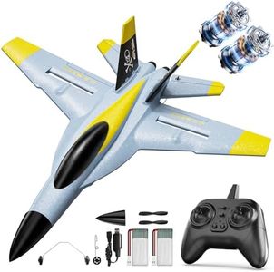 DEERC F18 4 Channel RC Plane for Adults Remote Control Airplane Fighter Jet,2.4GHz 6-axis Gyro Stabilizer RTF Hobby Glider Aircraft Plane with 2 Batteries Easy to Fly for Adults Boys