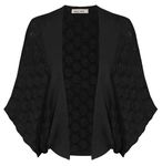 GRACE KARIN Cardigan for Women Bolero Cardigan Batwing Sleeve Shrug Sweater Knitwear Black S