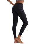 ALONG FIT Leggings for Women with Pockets Pantalon Femme Tights Yoga Pants Buttery Soft Workout 4 Way Stretch (Black, M)