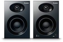 Alesis Elevate 4 |Pair of 50 W Powered Desktop Studio or Gaming Wired Speakers (Black)