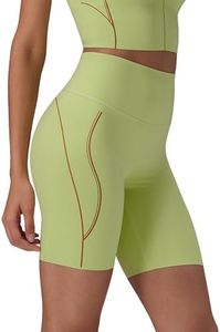 BALEAF Freeleaf Broadway Shorts for Women Biker Dance Yoga Workout Gym Runningl, High Waist Tummy Control Short Pants with Pockets 8", Light Green L