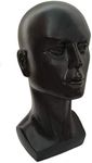 Male Mannequin Head Life Size Display Stand for Wigs, Hats, Masks, Glasses, VR Headset and Headphones (Black)