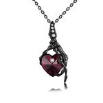 ECHOOY Skull Necklace 925 Sterling Silver Skeleton Hand Necklace Skull Hand Pendant Necklace Gothic Punk Skeleton Necklace Jewelry Gifts for Women Christmas Halloween Birthday