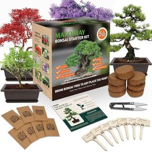 Bonsai Tree Kits, Bonsai Starter Kits with Bonsai Pots, Tools, Bonsai Tree Live, 7 Kinds of Bonsai Tree Seeds, Soil, Trays, Grow Bonsai in Indoor, Beginners Kits Garden Plant Kits Gifts for Men Women