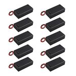 HALJIA 10Pcs 3V AA 2 x 1.5V Battery Holder Case Plastic Battery Storage Box with Case Cover ON/OFF Switch Wire Leads