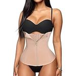 Gotoly Waist Trainer for Women Corset Tummy Control Cincher Shapewear Workout Trimmer Slimming Girdle Body Shaper (Beige, Large)