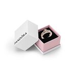 Pandora Signature Women's 14k Rose Gold-Plated Princess Tiara Crown Cubic Zirconia Ring, Size 52, With Gift Box