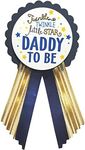 Daddy to Be Pin Twinkle Little Star Baby Shower Pin for dad to wear, Navy & Gold, It's a Boy Baby Sprinkle